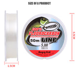 Angryfish fluorocarbon fishing line  50m transparent/Pink super strong