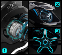 KastKing Crixus super light baitcasting fishing reel with magnetic brake system 8KG drag power