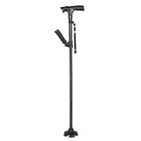 Collapsible telescopic folding cane with LED lights