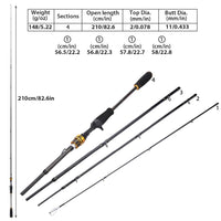 Sougayilang cobra ultra light casting fishing rods with carbon fiber