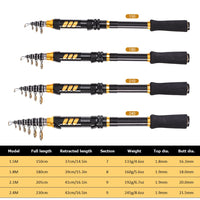 Lixada Telescopic full kit fishing rod gear +spinning reel+ line lures hooks with bag