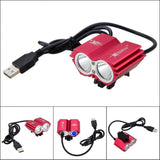Waterproof LED Front Bicycle Headlight Dual Lamps