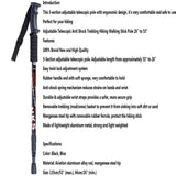 Adjustable antishock trekking and hiking walking stick