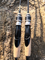 Ultra light spinning fishing rod with wooden handle