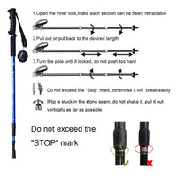 2pcs/lot of adjustable telescopic scandinavian walking poles