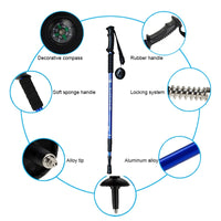 2pcs/lot of adjustable telescopic scandinavian walking poles