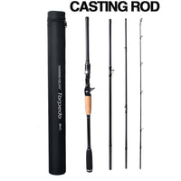 Travel set from fishing rod made from carbon in comfortable bag