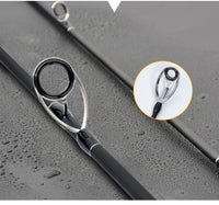 Travel set from fishing rod made from carbon in comfortable bag