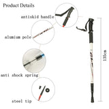 2Pc/Pair 135CM Walking Stick Trekking Aluminum alloy