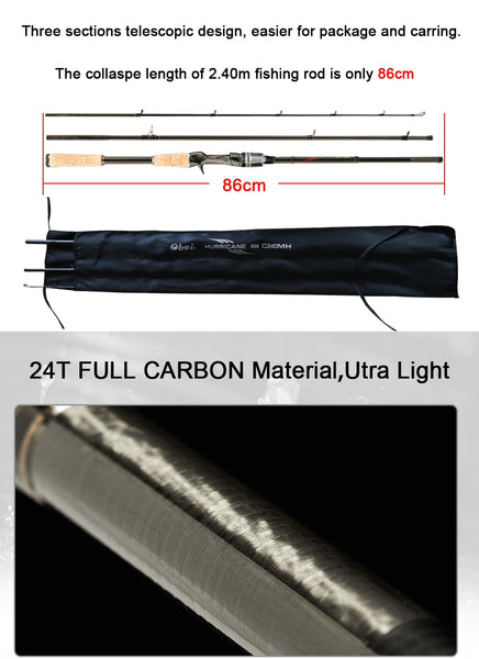 Obei HURRICANE 3 section baitcasting fishing rod – LifeOutdoor Obei HURRICANE 3 section baitcasting fishing rod – LifeOutdoor