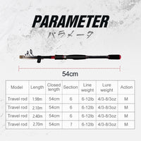 Bassland telescopic carbon fiber fishing rod  for seabass pike