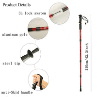 Camping Walking Stick Telescopic Hiking Stick Aluminum Foldable Hiking Poles