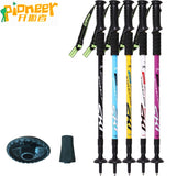 Pioneer Trekking Ski Pole Walking Stick Adjustable Hiking Alpenstock Shock Aluminum Climbing Camping Adjustable Telescopic Cane
