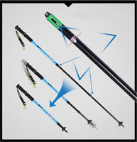 Pioneer Trekking Ski Pole Walking Stick Adjustable Hiking Alpenstock Shock Aluminum Climbing Camping Adjustable Telescopic Cane