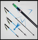 Pioneer Trekking Ski Pole Walking Stick Adjustable Hiking Alpenstock Shock Aluminum Climbing Camping Adjustable Telescopic Cane
