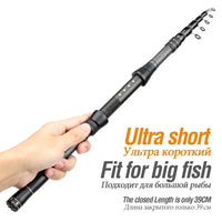 DONQL 1.8m-3.0m telescopic fishing rod made from carbon fiber