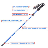 EVA handle 4-section folding walking sticks canes