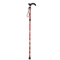Printed non slip adjustable walking stick crutches cane