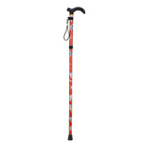 Printed non slip adjustable walking stick crutches cane