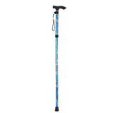 Printed non slip adjustable walking stick crutches cane