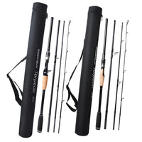 Travel set from fishing rod made from carbon in comfortable bag