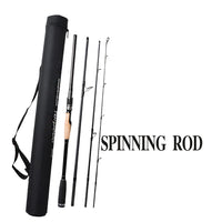Travel set from fishing rod made from carbon in comfortable bag
