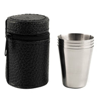 Set of 4 stainless steel samping cups