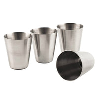 Set of 4 stainless steel samping cups