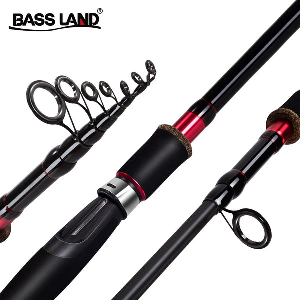 Bassland telescopic carbon fiber fishing rod  for seabass pike