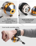 Slingshot spinning hand fishing reel