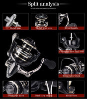 Q&L Fishing reels with metal cupspeed ratio 5.2:1 AC2000-7000 5+1BB