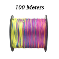 12 Strands multicolor lure line PE braided wire multifilament weaving