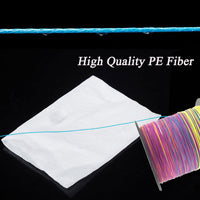 12 Strands multicolor lure line PE braided wire multifilament weaving