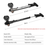 GIYO Foldable 300psi High-pressure Bike Air Shock Pump with Lever & Gauge