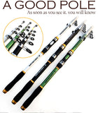 GHOTDA NEW High Carbon Portable Telescopic Fishing Rod 2.1M -3.6M