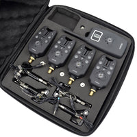 Wireless fishing bite alarm 1+4 set with 4pcs illuminated swinger in  EVA case for carp fishing B1203S