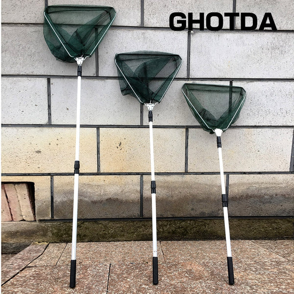 Aluminum Alloy 150/170/210cm Retractable Fishing Net Telescoping Foldable