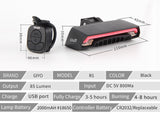 GIYO Battery Pack Bicycle Light USB Rechargeable Lamp
