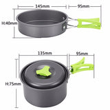 11pcs portable camping cookware mess kit backpacking