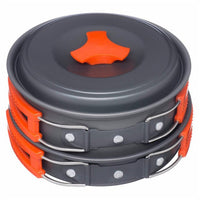 11pcs portable camping cookware mess kit backpacking