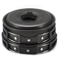 11pcs portable camping cookware mess kit backpacking