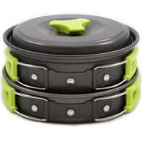 11pcs portable camping cookware mess kit backpacking