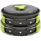 11pcs portable camping cookware mess kit backpacking