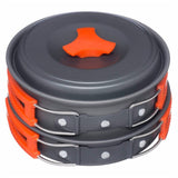 11pcs portable camping cookware mess kit backpacking