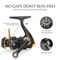 LINNHUE fishing reel AK 500 spinning reel max drag 5KG 5.2:1 no gaps