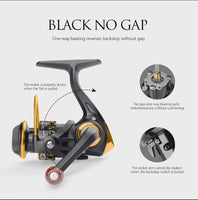 LINNHUE fishing reel AK 500 spinning reel max drag 5KG 5.2:1 no gaps
