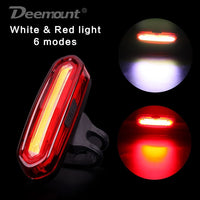 Deemount 100 LM Rechargeable COB LED USB Mountain Bike Tail Light Taillight