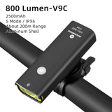 ROCKBROS Bike Light Rainproof USB Rechargeable LED 2000mAh MTB