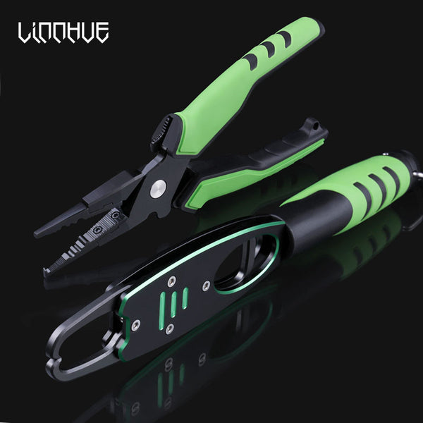LINNHUE Aluminum Alloy Fishing Pliers Grip Set Split Ring Cutters Line