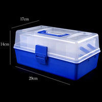 Blue + Transparent Portable Multifunctional Layers Fishing Tackle Box with Durable Plastic